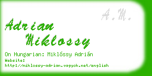 adrian miklossy business card