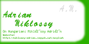 adrian miklossy business card